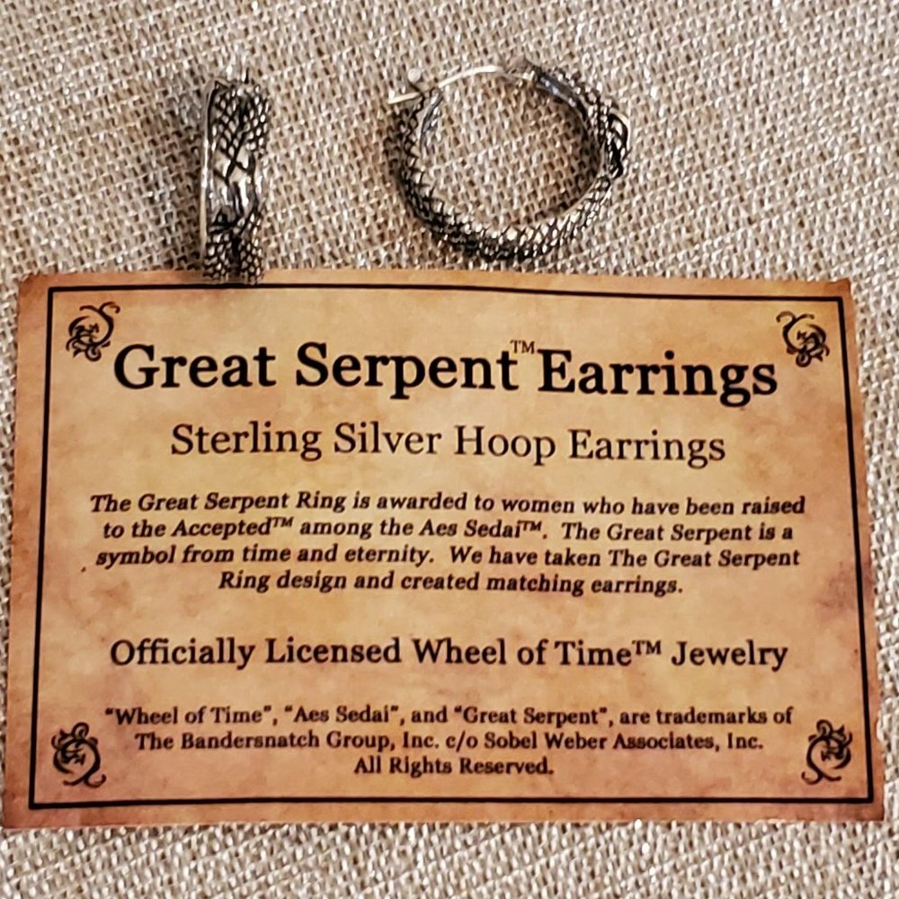 Wheel of Time Aes Sedai Ouroboros Earrings